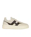 Hogan H-stripes Logo Lace-up Sneakers In Neutral