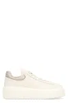 Hogan H-stripes Lace-up Leather Sneakers In Crema