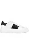 Hogan Panelled Design Calf Leather Sneakers With Chunky Sole In White