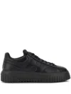 Hogan Leather H-stripes Tread Sneakers In Black