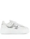 Hogan White Sneakers With Smooth Upper And Metallic Accent In White