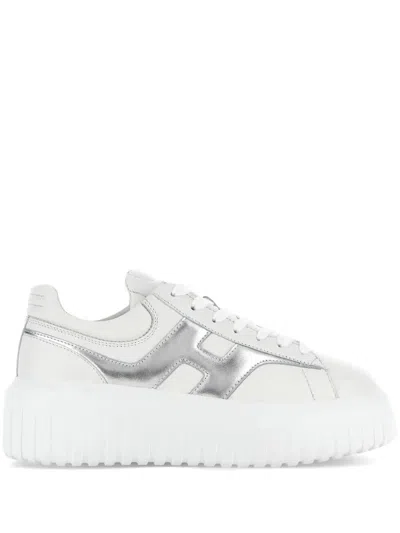 Hogan H-stripes Nappa Leather Sneakers Shoes In White