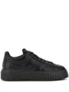 Hogan Leather H-stripes Tread Sneakers In Black