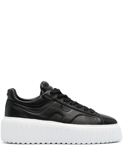Hogan H-stripes Nappa Sneakers Shoes In Black