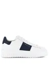 Hogan Panelled Design Calf Leather Sneakers With Chunky Sole In White