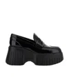 Hogan H-stripes Platform Loafers In Black