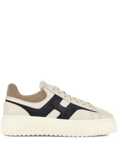 Hogan H-stripes Platform Sneakers In Neutral