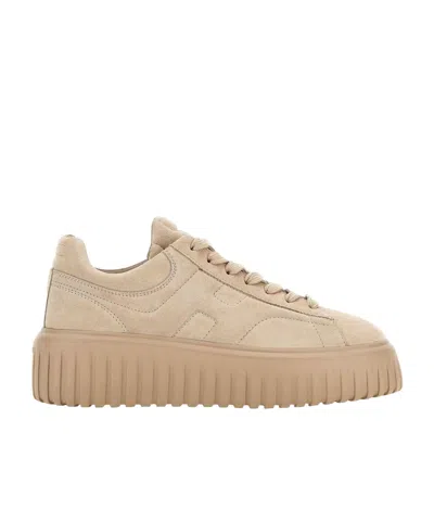 Hogan Women Silver H-stripes Leather Sneakers, 7.5 Luxury Sneakers For Women Darveys In White