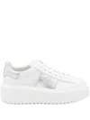 Hogan H-stripes Leather Platform Sneakers In White