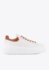 Hogan H-stripes Low-top Leather Sneakers In White