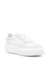 Hogan H-stripes Platform Sneakers In White
