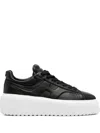 Hogan H-stripes Quilted Platform Lace-up Sneakers In Black