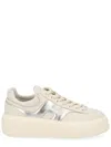 Hogan H Stripe Plateform Sneaker Metallic In White