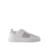 Hogan H-stripes Leather Sneakers In White
