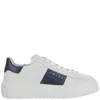 Hogan Panelled Design Calf Leather Sneakers With Chunky Sole In White