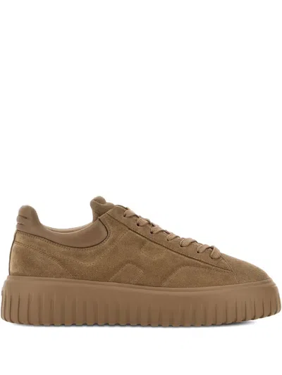 Hogan H-stripes Sneakers In Brown