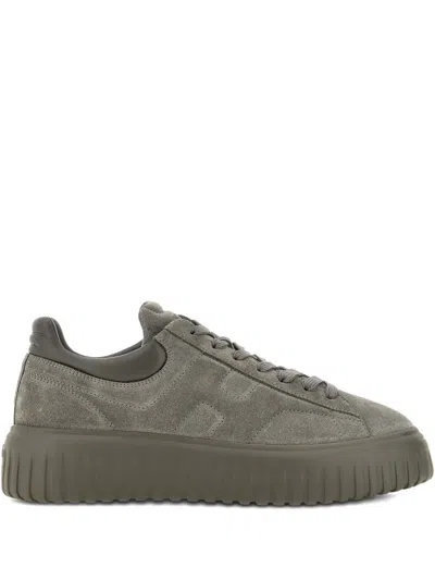 Hogan H-stripes Sneakers In Green