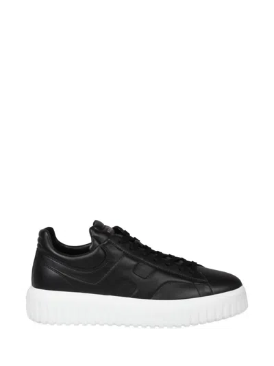Hogan Black H-stripes Leather Sneakers