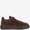 Hogan Brown Suede Sneakers With Padded Collar In Brown