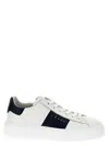 Hogan Panelled Design Calf Leather Sneakers With Chunky Sole In White