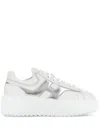 Hogan White Sneakers With Smooth Upper And Metallic Accent In White