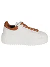 Hogan H-stripes Low-top Leather Sneakers In White