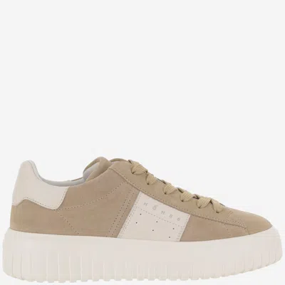 Hogan Beige H-stripes Sneaker In Brown