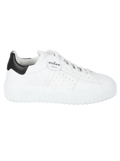 Hogan H-stripes Sneakers In Bianco/nero