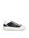 Hogan H-stripes Logo-detail Lace-up Sneakers In Black