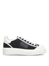 Hogan H-stripes Logo-detail Lace-up Sneakers In Black