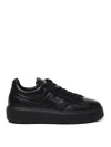 Hogan Leather H-stripes Tread Sneakers In Black