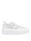 Hogan Low-top Sneakers With Ridged Platform Sole In Blanco