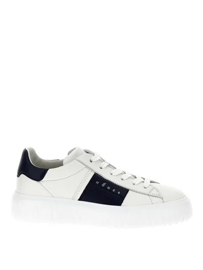 Hogan H-stripes Sneakers In Black,white