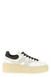 Hogan Striped Sneakers With Padded Collar And Contrasting Sole In White