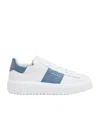 Hogan Sneakers H-stripes In White Leather With Blue Stripe In White