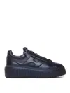 Hogan H-stripes Allacciato H Leather Sneakers In Negro