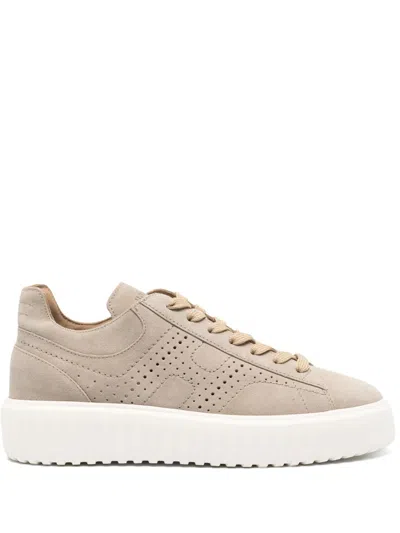 Hogan H-stripes Sneakers In Beige