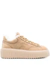 Hogan H-stripes Allacciato H Suede Sneakers In Neutrals