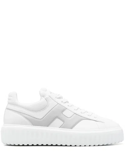 Hogan H-stripes Two-tone Sneakers Shoes In White