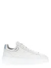 Hogan Striped Leather Lace-up Sneakers With H Detail In Silver