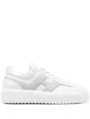 Hogan H-stripes Allacciato H Spezzata Sneakers In Weiss