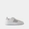 Hogan H-stripes Leather Sneakers In White