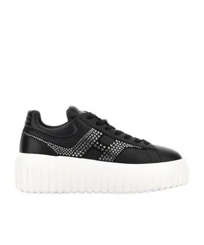 HOGAN HOGAN H-STRIPES EMBELLISHED LACE-UP SNEAKERS