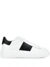 Hogan Panelled Design Calf Leather Sneakers With Chunky Sole In White