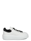 Hogan H-stripes Low-top Platform Sneakers In White