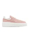 Hogan Sneakers In Denim H-stripe Rosa In Pink