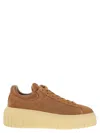 Hogan H-stripes Suede Trainers In Brown