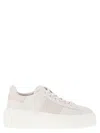 Hogan H-stripes Allac.fascia Logo Sneakers In White/pink