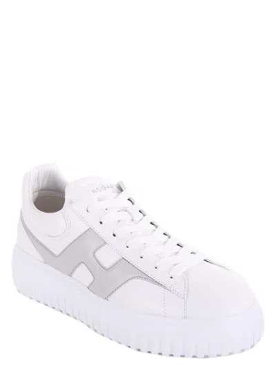 Hogan H-stripes Two-tone Sneakers Shoes In White
