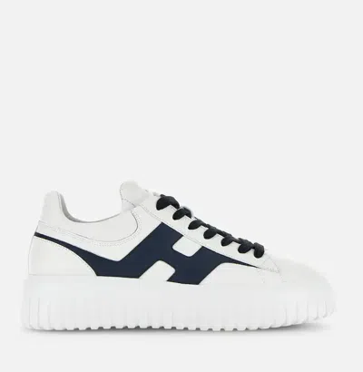Hogan H-stripes Low-top Sneakers With Smooth Leather Upper In White